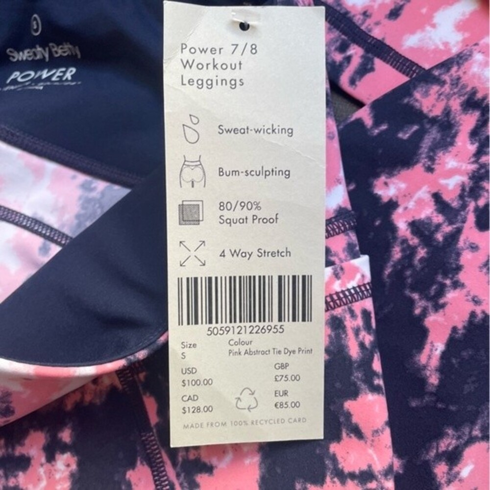 NWT Sweaty Betty Power Pocket Workout Legging Pink Purple Tie Dye Size Small NEW - Picture 11 of 15